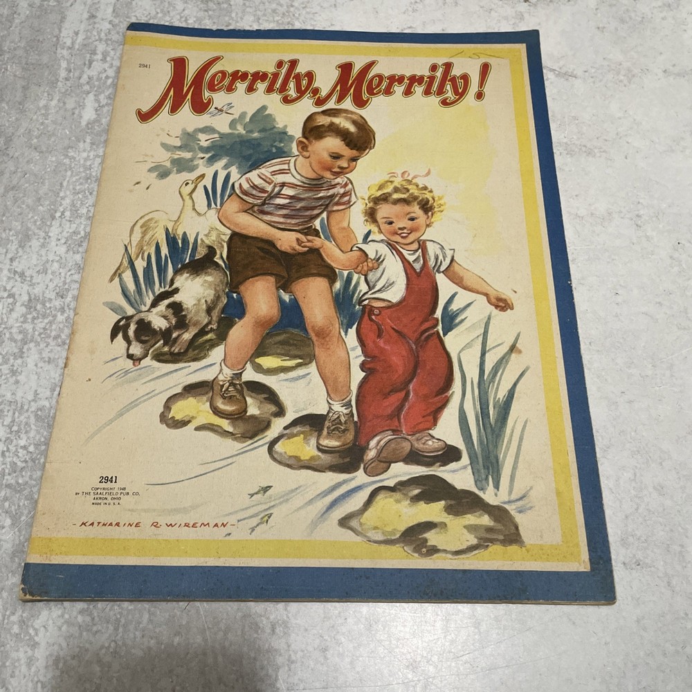 Merrily, Merrily! Children’s Linen Book #2941, THE SAALFIELD PUB, 1948 K Wireman