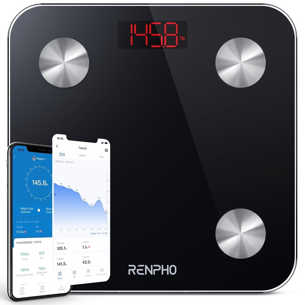 RENPHO Body Fat Scale, Smart Scale Digital Bathroom Weighing Machine BMI Scale