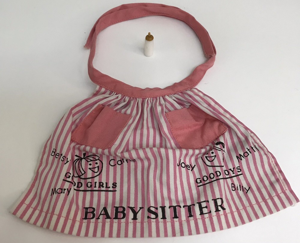 Vintage Barbie Doll Babysits Babysitter #953 Bottle & Apron Only ~ 1960's *Read*
