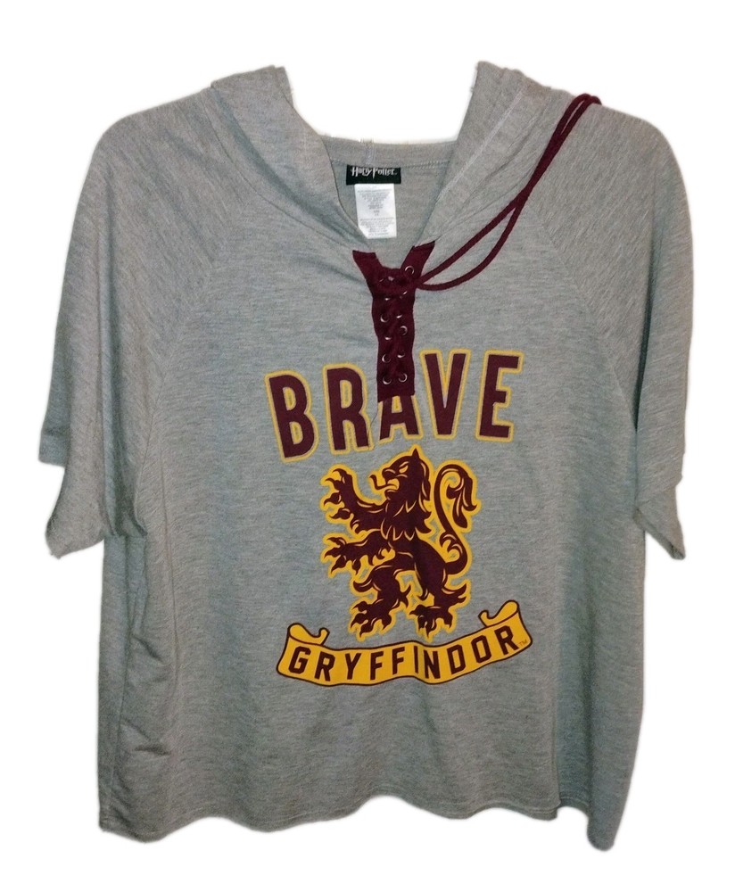 Harry Potter Women's 3X Plus Gryffindor Lace Up Hoodie Gray Graphic Knit
