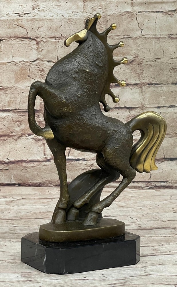 Surrealist Bronze Metal Tang Horse Sculpture Original Abstract Art Statue-image