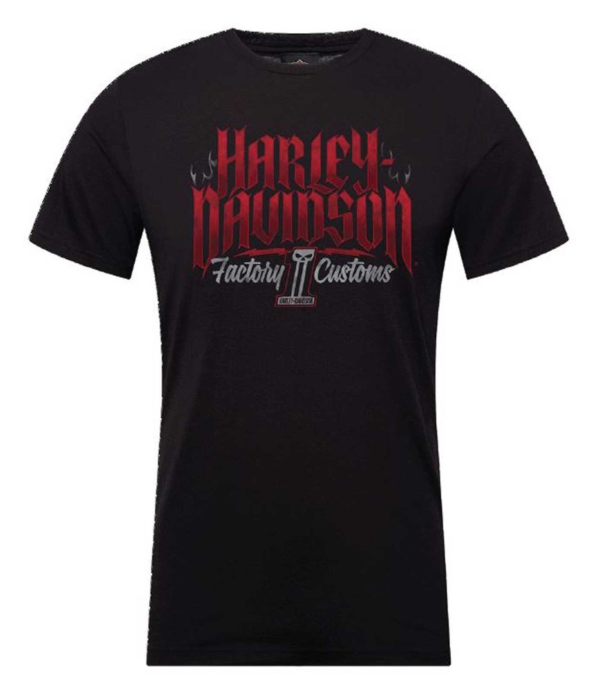 Harley-Davidson Men's Inferno #1 Skull Tri-Blend Short Sleeve T-Shirt, Black