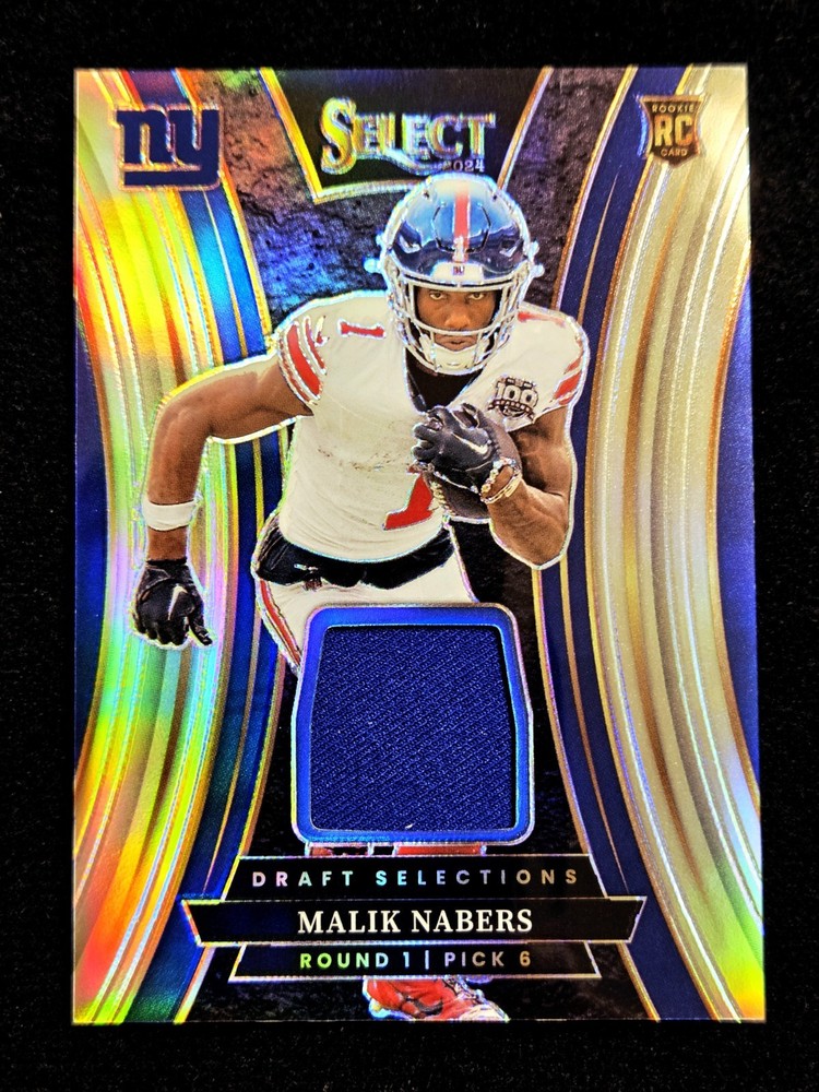 2024 Malik Nabers RC 1/149! Panini Select Silver Prizm Jersey # Match 1/1 Patch