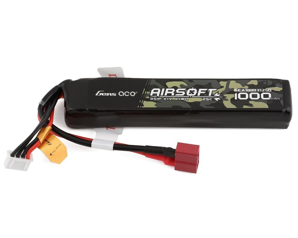 Gens Ace 3S 25C Airsoft LiPo Battery w/Deans Plug (11.1V/1000mAh)-image