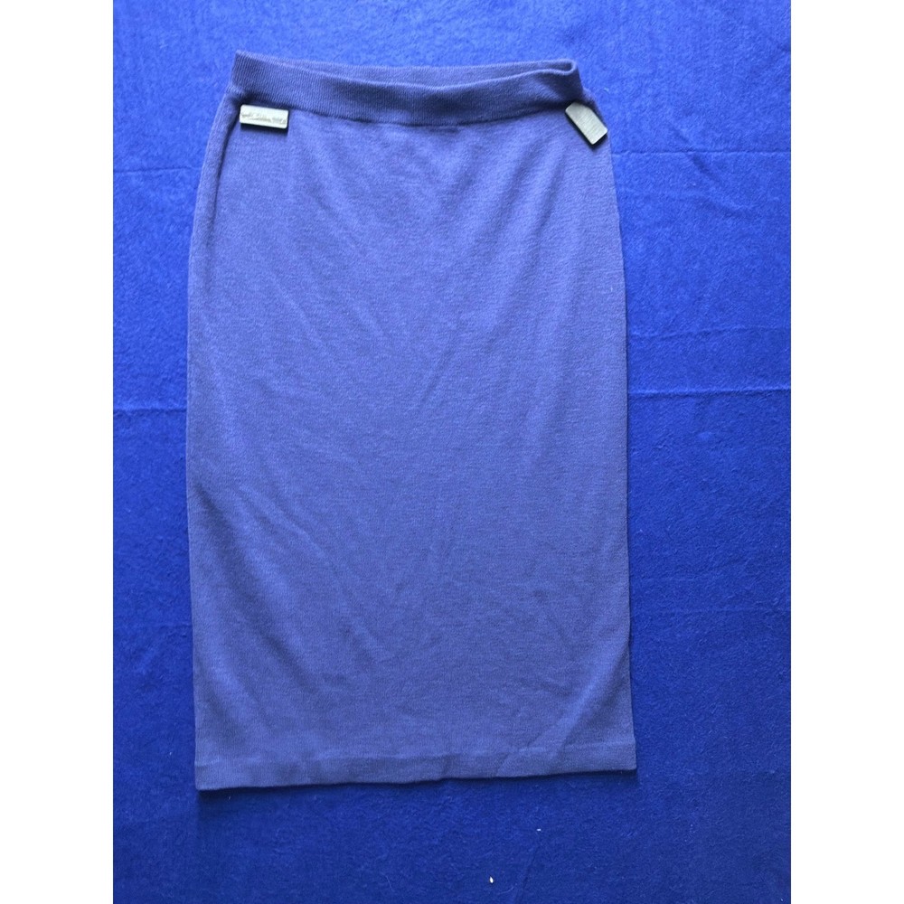 Minimalist Womens Eileen Fisher Knit Midi Skirt M Purple