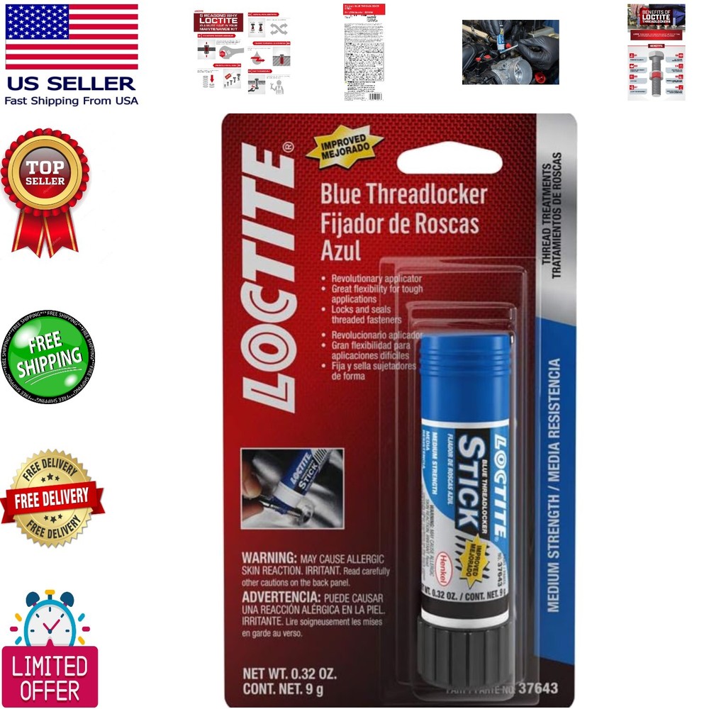 Compact 9g Blue Threadlocker Glue Stick – Strong Adhesion for Automotive Repairs