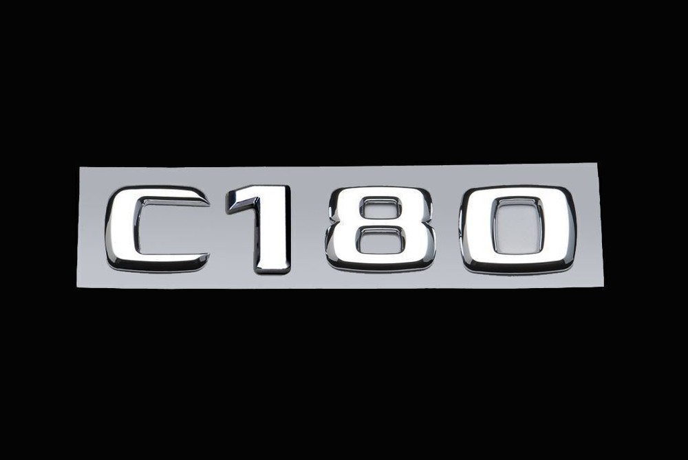 Car Rear Trunk Emblem Badge Chrome Letter C 180 for Mercedes-Benz C-Class C180