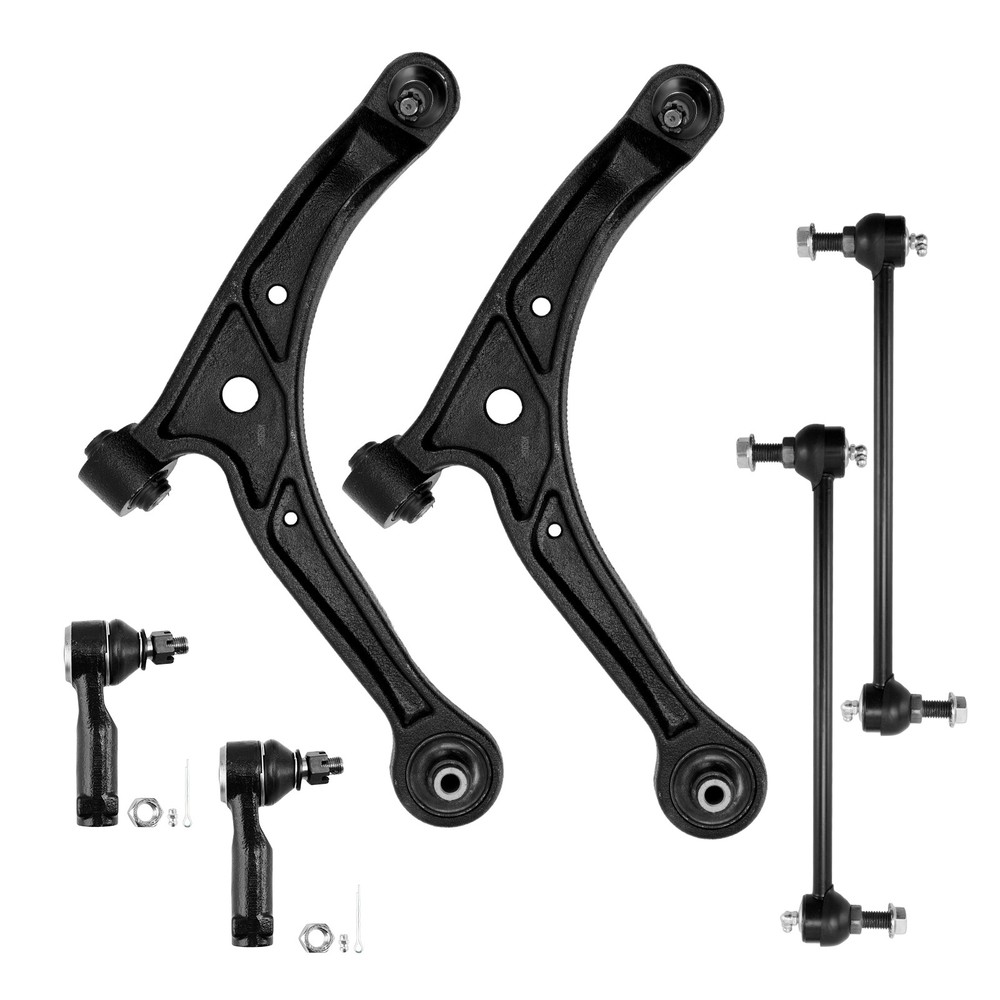 6-Piece Steering & Suspension Kit with Control Arms, Tie Rods, and Sway Bar Links
