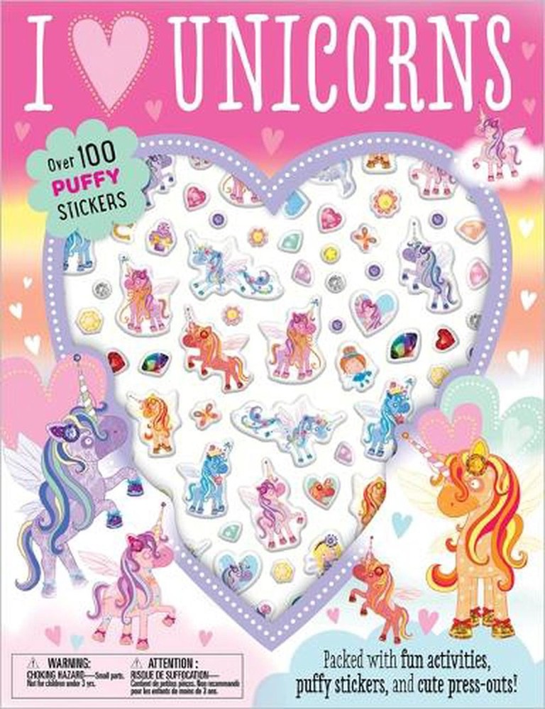 Puffy Stickers I Love Unicorns by Make Believe Ideas, Ltd. (English) Hardcover B