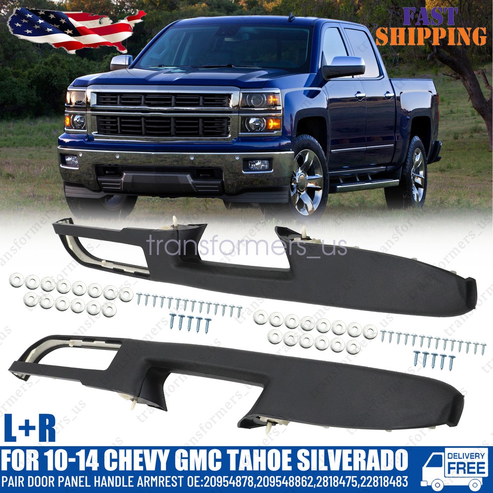 2PCS LH+RH Side Door Panel Handle Armrest For 2010-14 Chevy GMC Tahoe Silverado