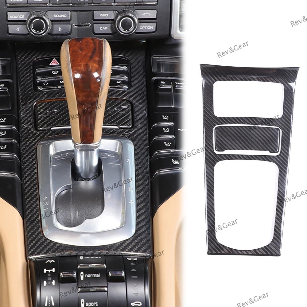 Dry Carbon Fiber Gear Shift Panel Trim Cover For Porsche Cayenne 958 2011-2017