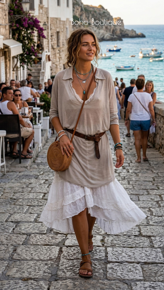 Lagenlook Oversized Tunic Top Shirt Dress Made in Italy L/XL Boho Floaty Arty