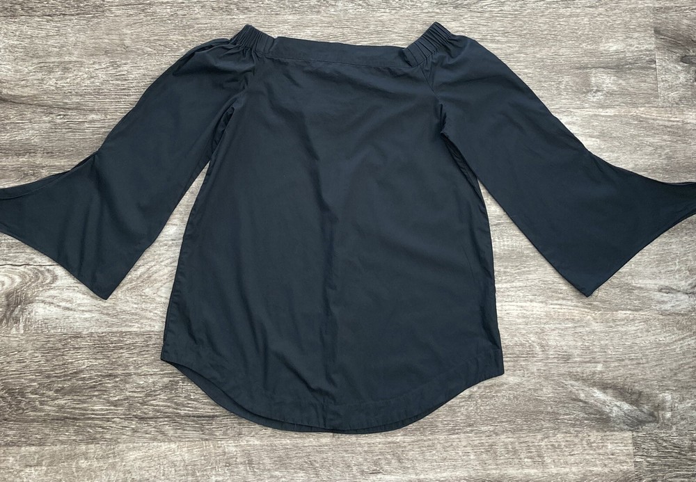 Free People Off The Shoulder Top Women’s Size XS Black Bell Sleeves