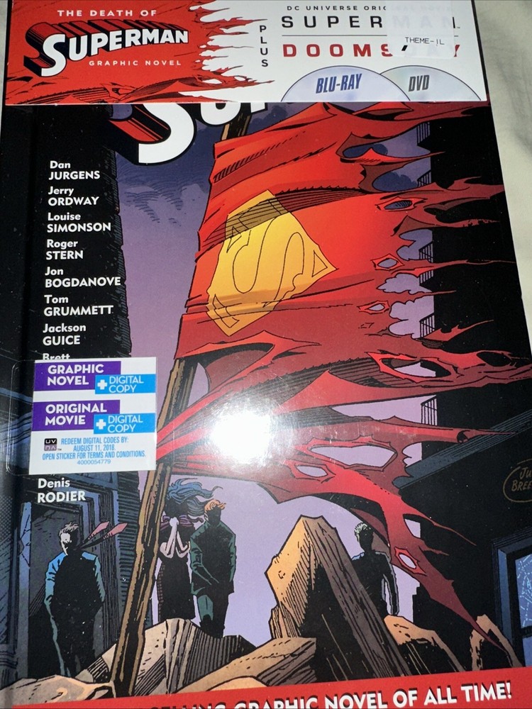 Death of Superman Graphic Novel 2015 Hardcover w/ Doomsday Blu Ray & DVD