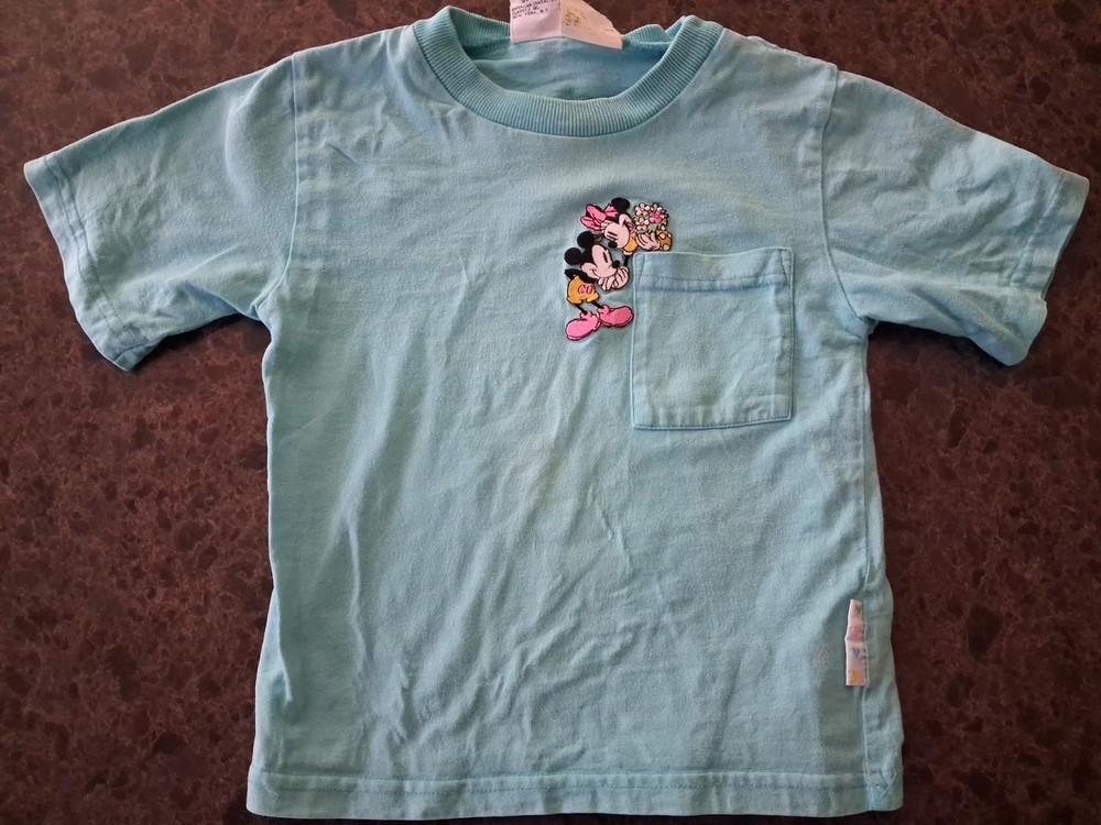 Vtg 1990's MICKEY MINNIE Mickey & Co. Disney Embroidered T Shirt Toddler *22FB