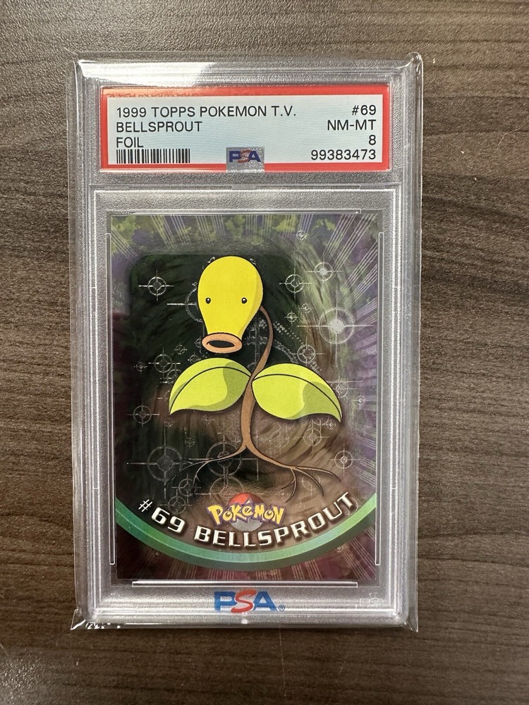 PSA NM-MT 8 Bellsprout #69 Foil Topps Pokémon TV Animation Card