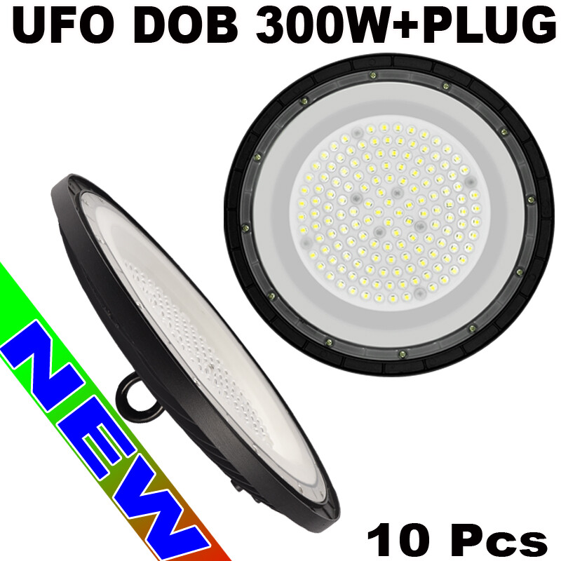 led UFO High Bay Lights 300 w DOB 10Pc Factory  Commercial Light Fixtures 6500K