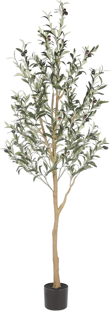 6Ft Faux Olive Tree in Pot - Realistic Artificial Silk Plant for Home Decor