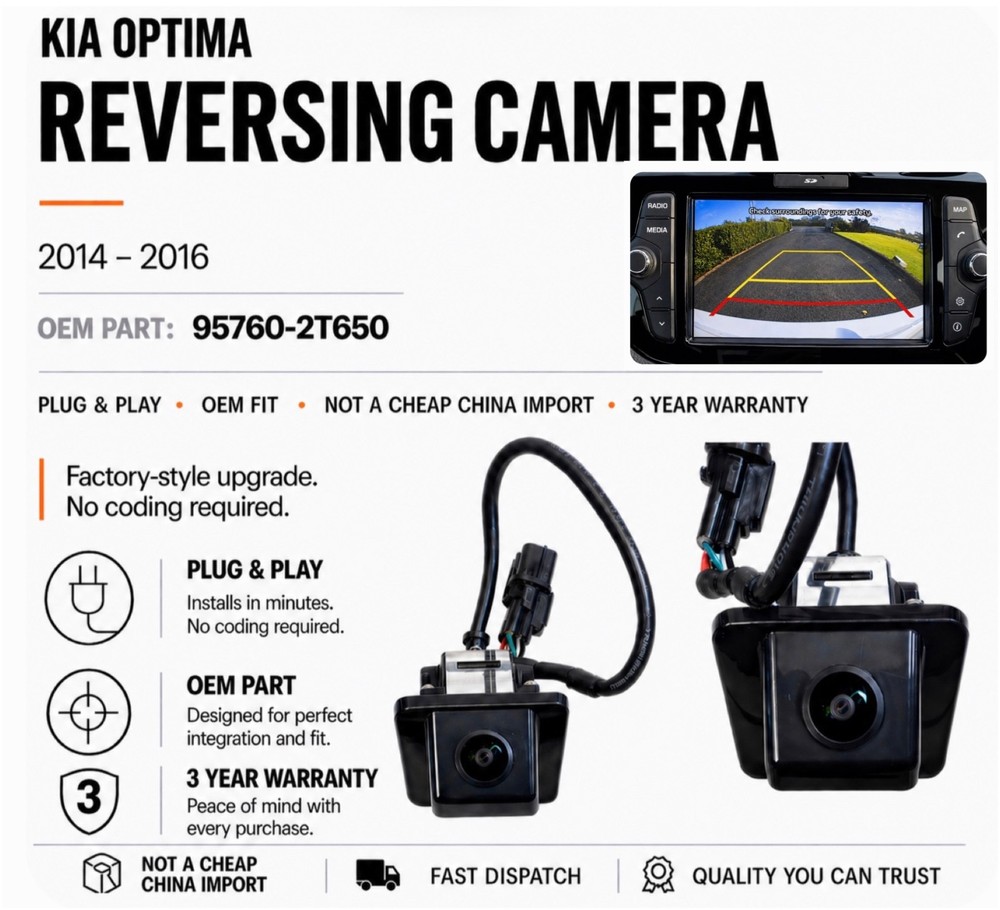Kia Optima 2014-2016 Reversing Backup Camera Wide Angle 95760-2T650 OEM Quality
