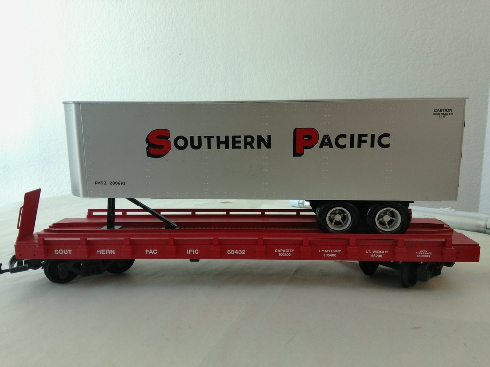 USA Trains R17042A G Scale PiggyBack Flat Car Southern Pacific #60432
