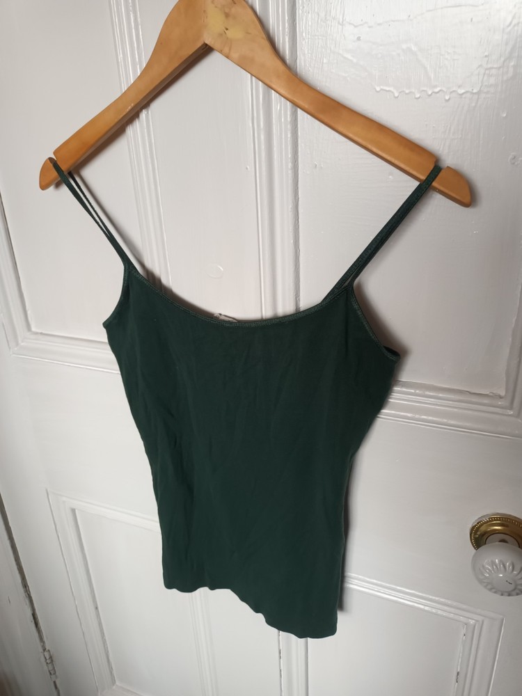 New Look Green Cotton Vest Top Size M 10-12