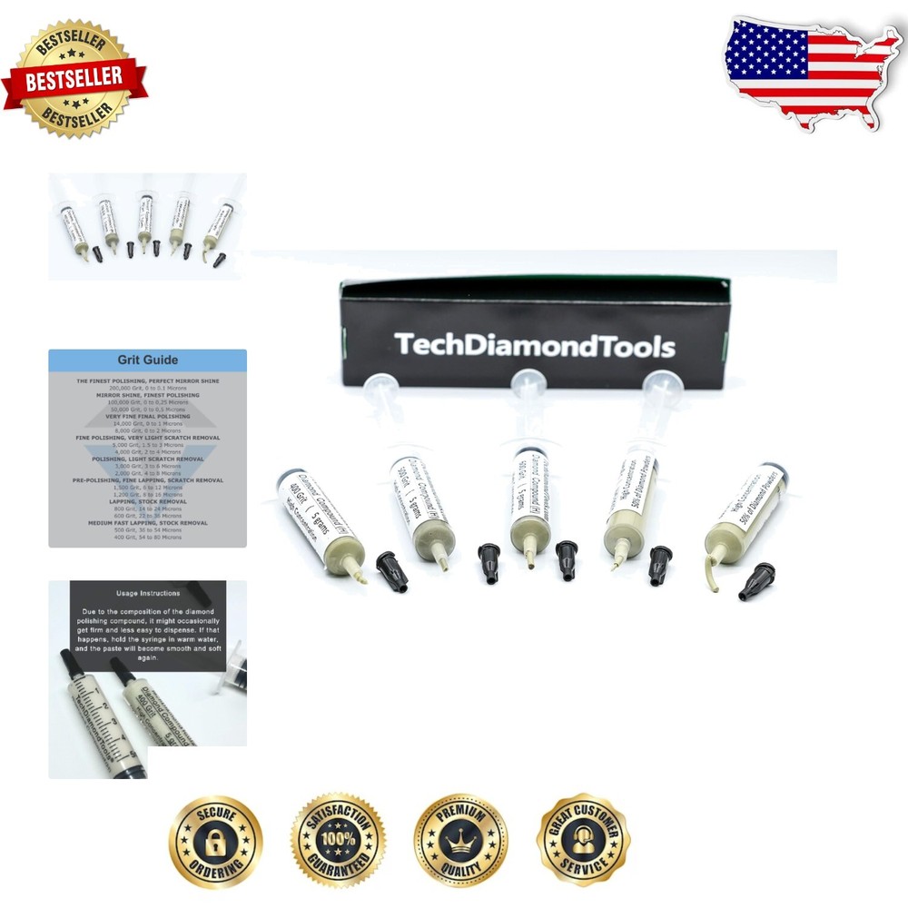 Diamond Polishing Compound Set - Professional Quality for Rock Glass & Metal