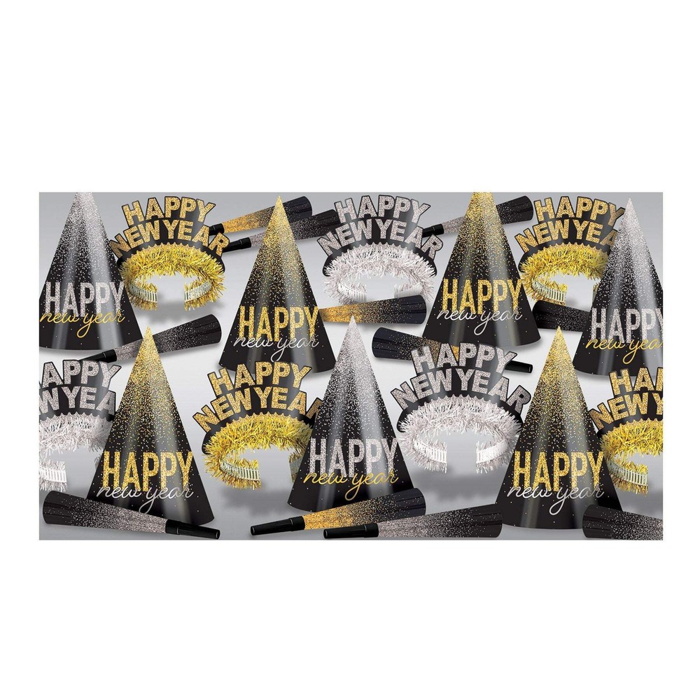 Beistle Silver & Gold Midnight Burst Assortment for 50 - New Years | Party