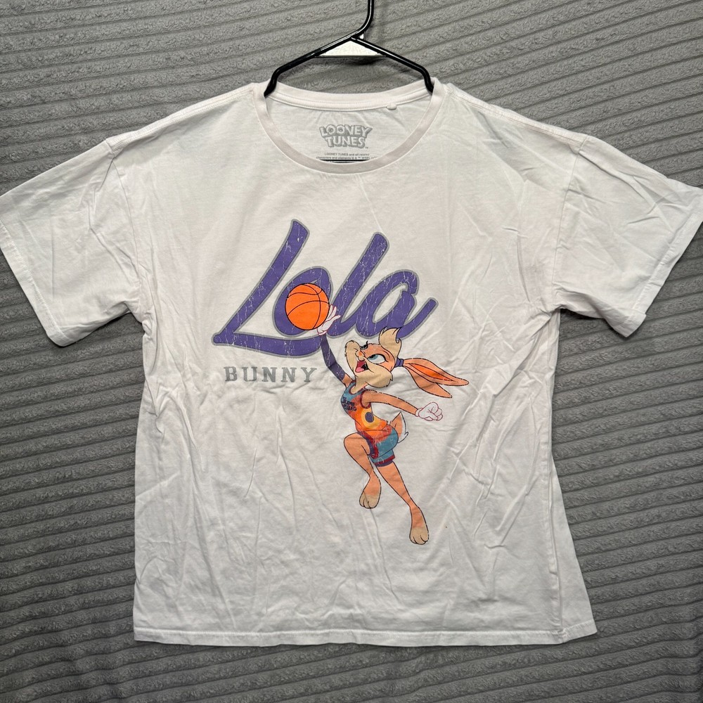 Looney Tunes Lola Bunny Basketball Graphic Tee White Adult Small