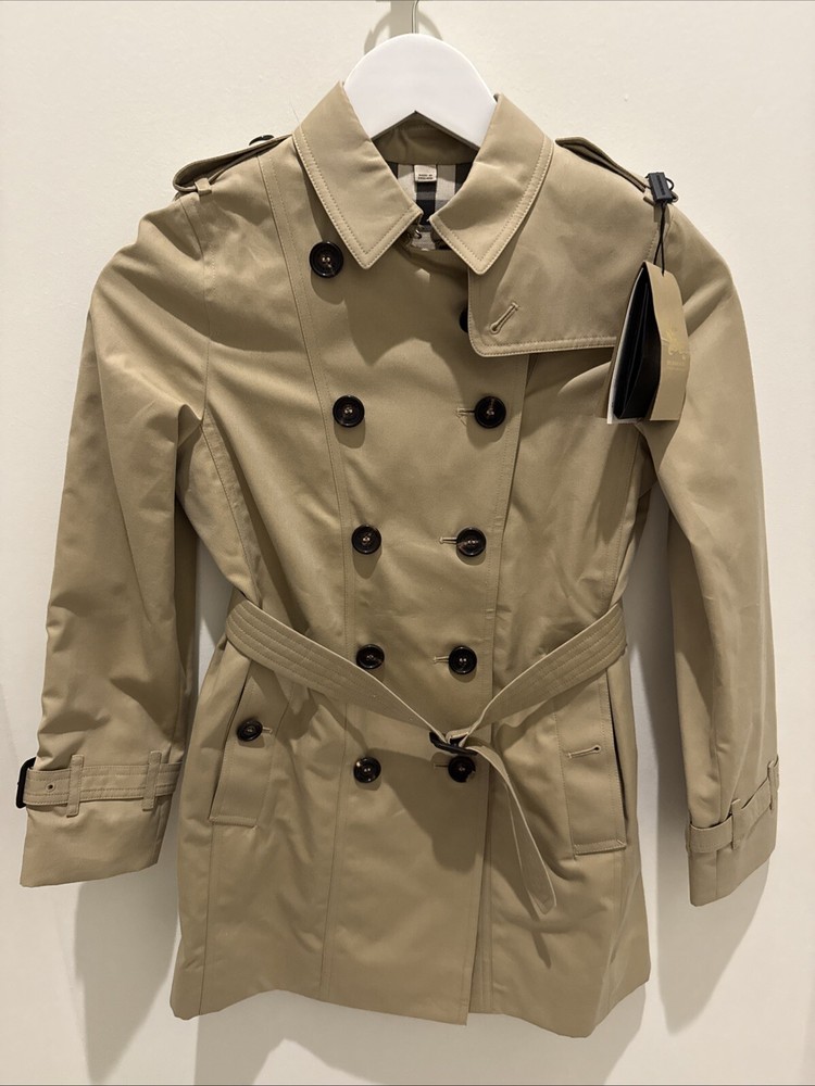 NWT: Burberry Children's Prorsum The Mini Sandringham Trench In Honey Sz 10
