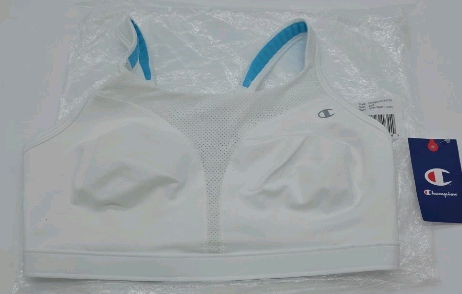 Champion Sports Bra Spot Comfort Full Support Double Dry 40D Small Blue Stain