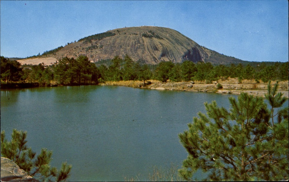 Stone Mountain Georgia GA granite ~ 1970s vintage postcard
