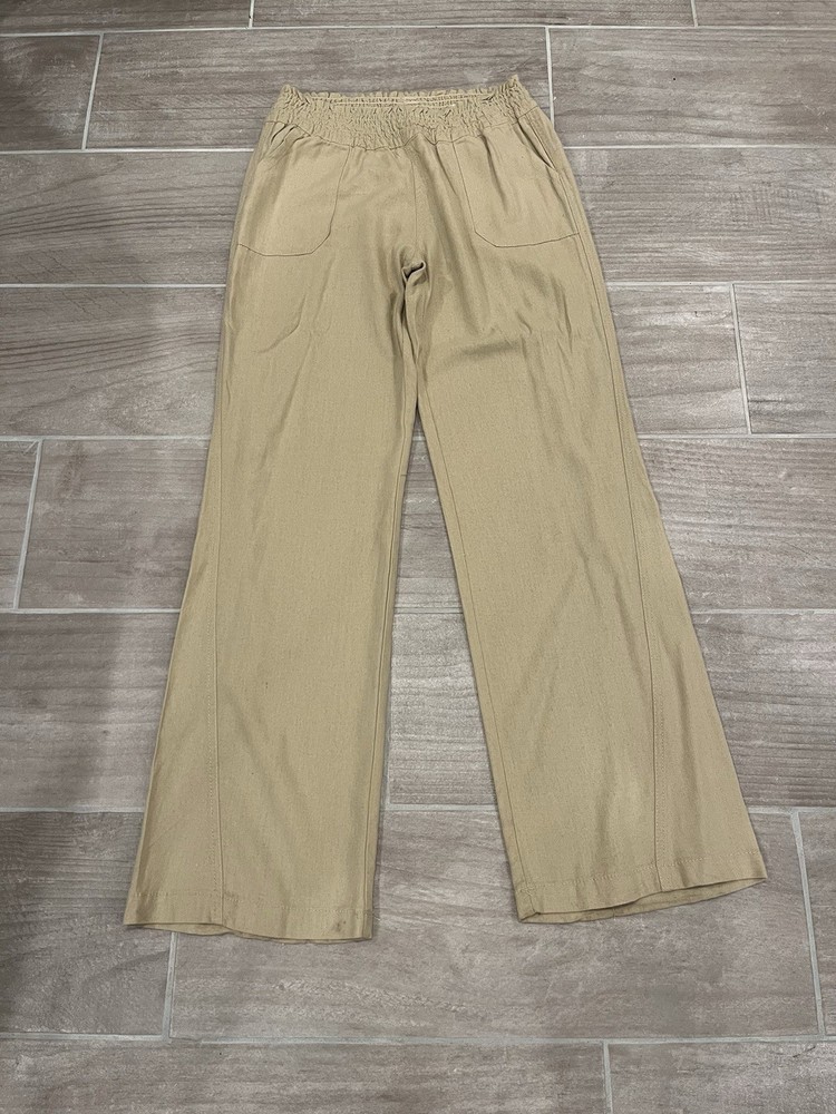 cali 1850 linen pants Women’s Size Medium Khaki Wide Leg