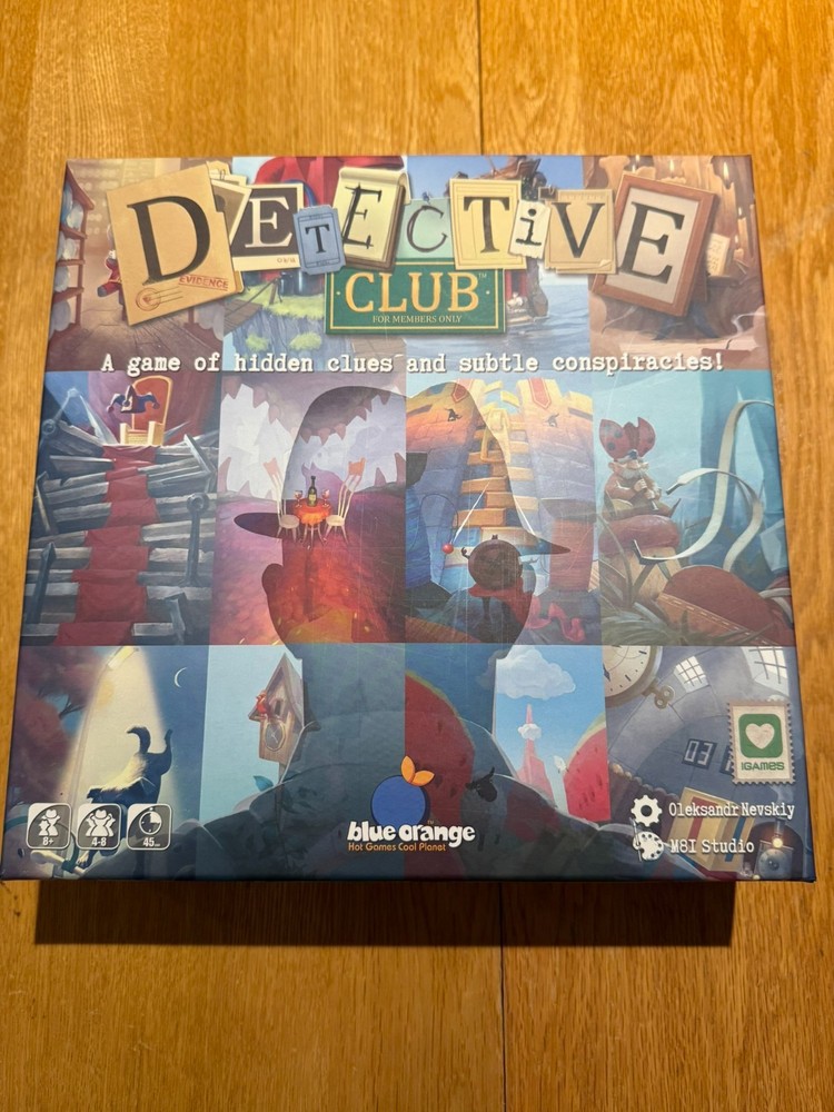 Detective Club Board Game - Blue Orange - Social Deduction - Excellent Condition