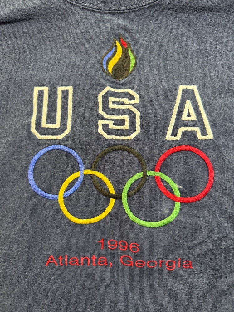 USA Olympics Shirt Men’s Large Blue VINTAGE 1996 Atlanta  Champions Embroidered