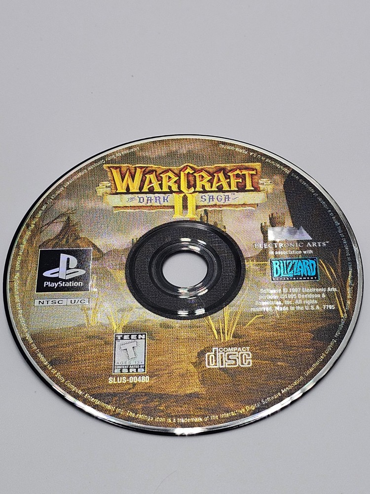 Sony Playstation 1 PS1 Warcraft Dark Saga II Disc Only Cleaned & Tested