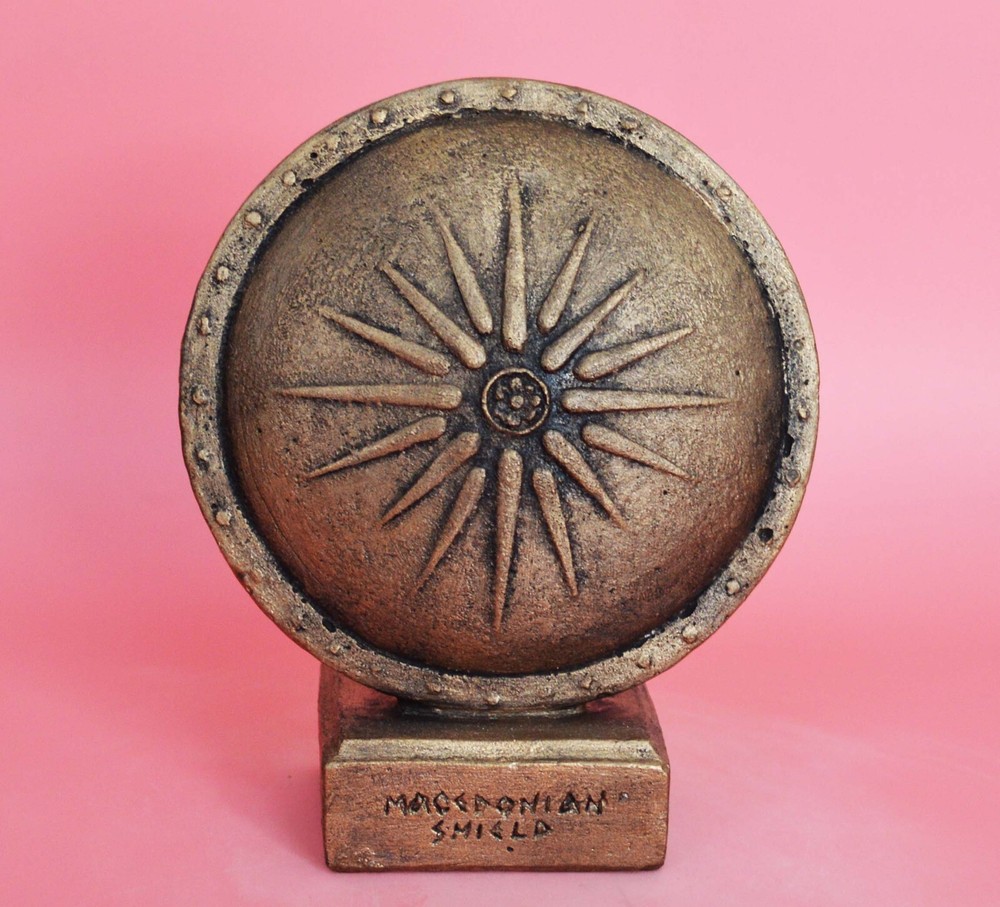 Macedonian mini shield casting stone with Alexander the Great and Vergina Star