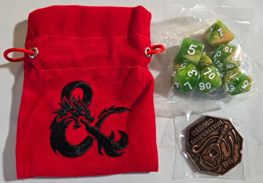 New Sirius Dice Acererak's Treasure Crystal Edition Dice Set + Bag + Coin-image