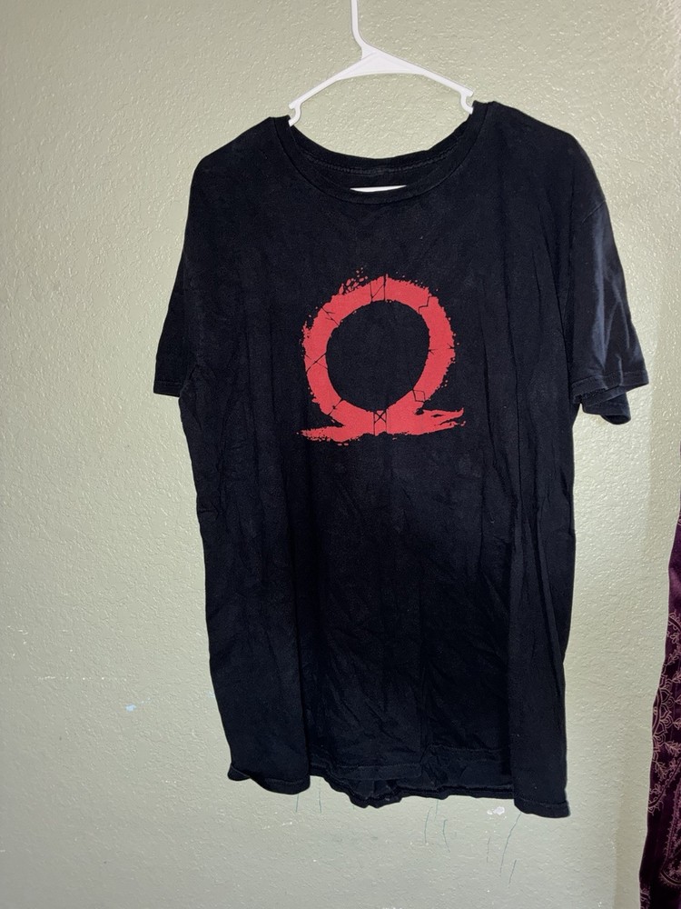 God Of War Shirt Mens 2XL Black Omega Logo Short Sleeve Playstation Video Game