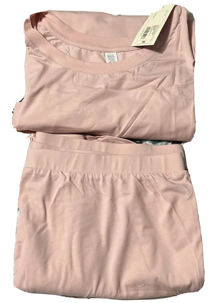 Stars Above Women’s Pink Top & Short Set Sleepwear Size 3X