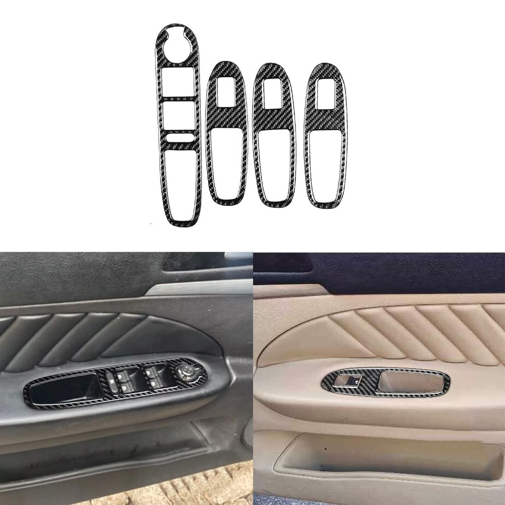 4Pcs Carbon Fiber Window Lift Switch Panel Cover For Alfa Romeo 159 Brera Spider