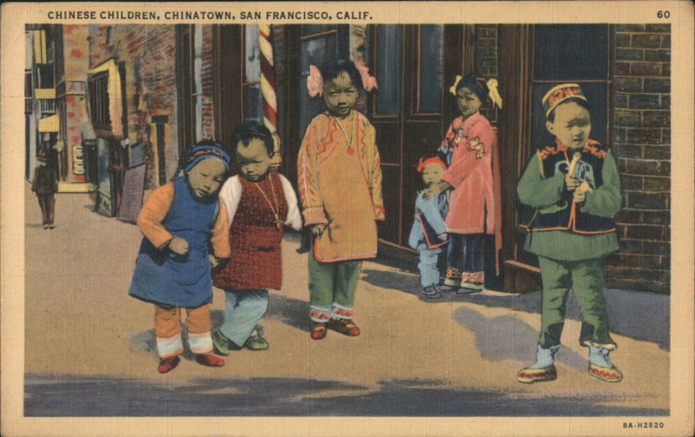 San Francisco, California CA Chinese Children, Chinatown 1943 Vintage Postcard
