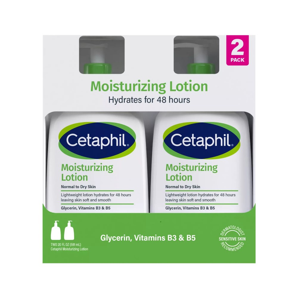 Cetaphil Moisturizing Lotion, Normal to Dry Skin, 20 fl oz, 2-count (NO SHIP CA)
