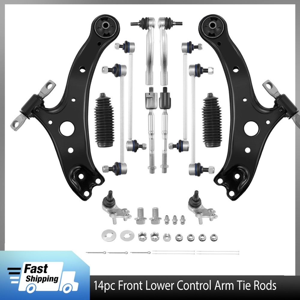 2007-2011 Toyota Camry 14-Piece Front Suspension Control Arm & Tie Rod Kit