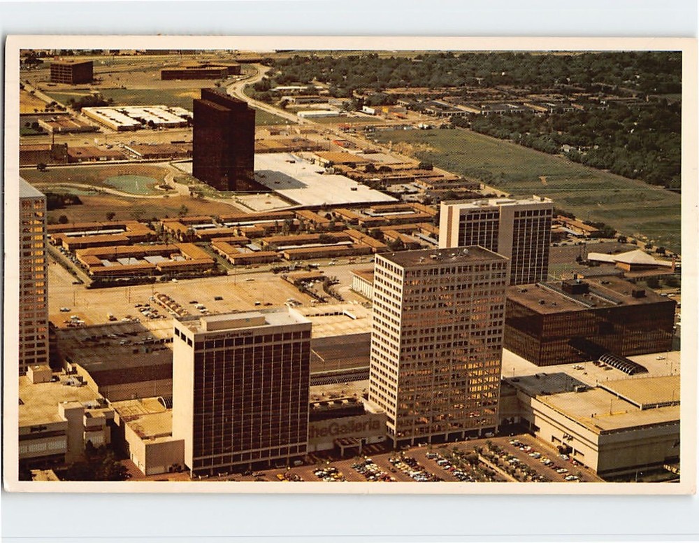 Postcard Aerial View of The Galleria Houston Oaks Hotel Texas USA