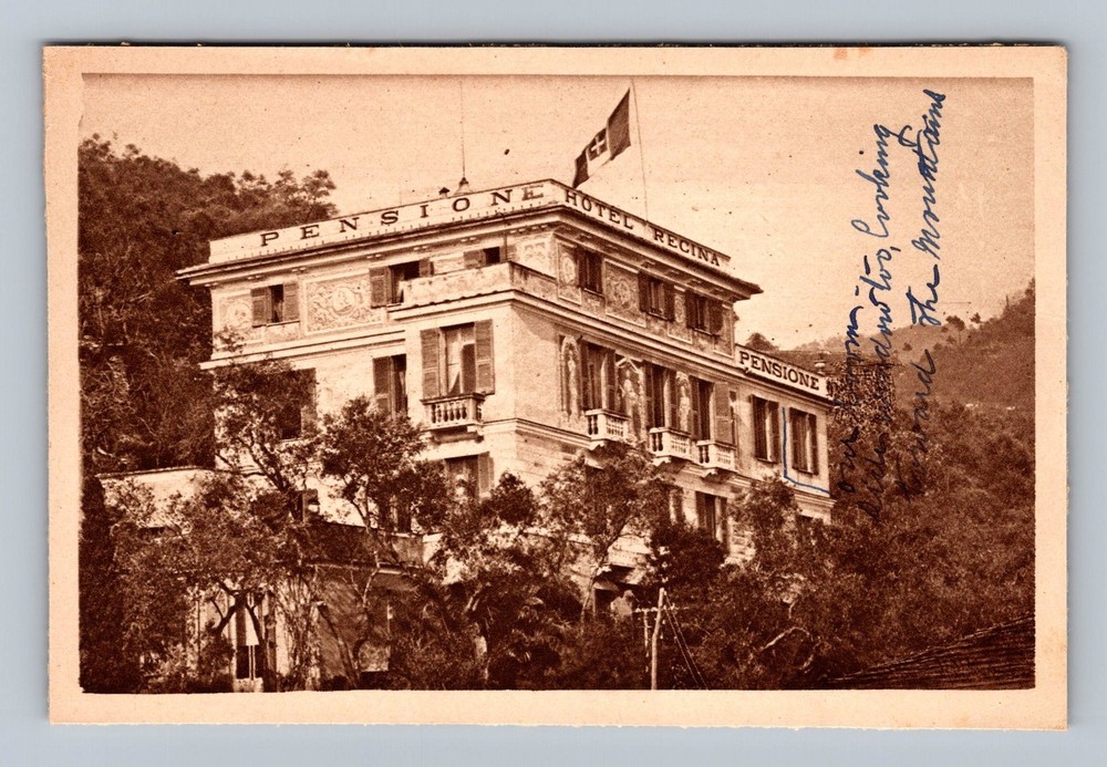 Italy- Rapallo Hotel Regina Standard Souvenir Postal Old Card Vintage Postcard