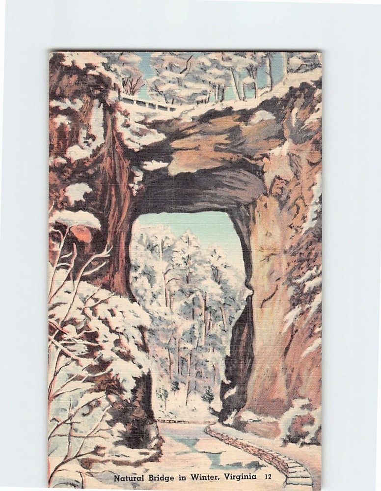 Postcard Natural Bridge in Winter Virginia USA