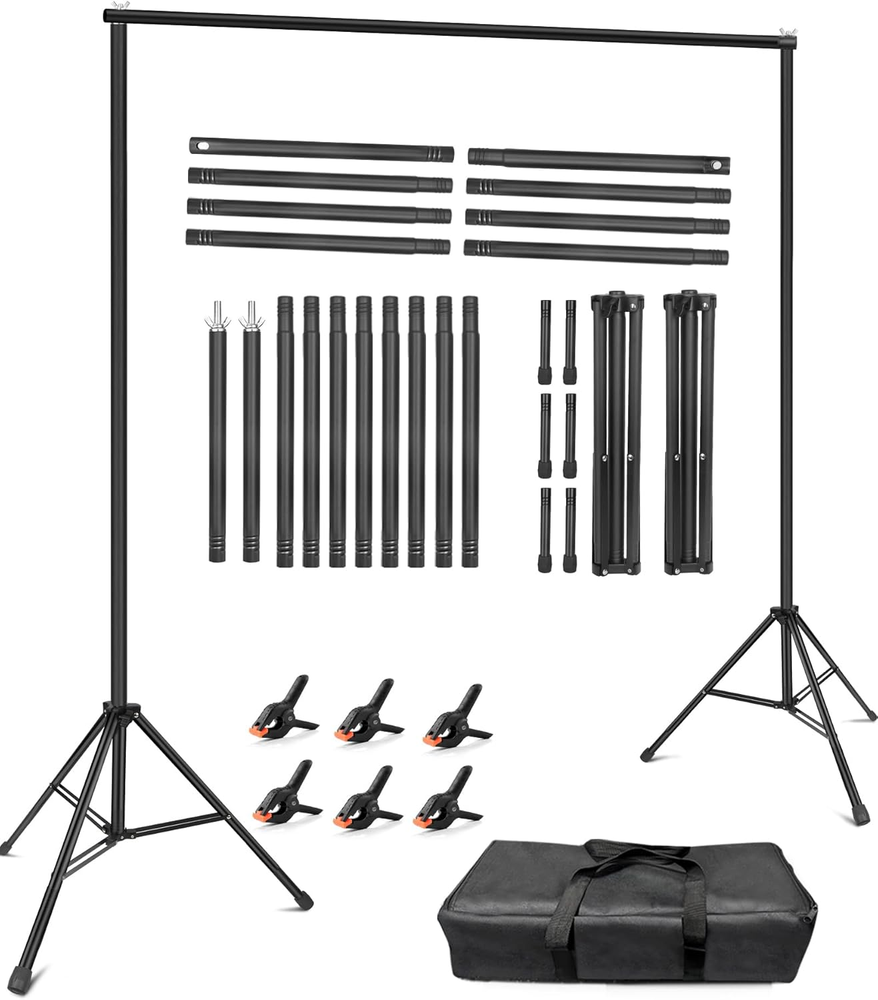 Backdrop Stand 10X8Ft (Wxh), Photography Background Stand for Parties, Adjustabl