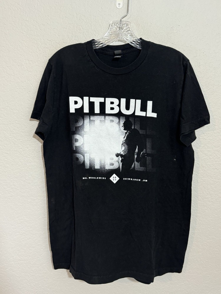 PITBULL  2017 Live Tour Concert T-Shirt Adult M Black