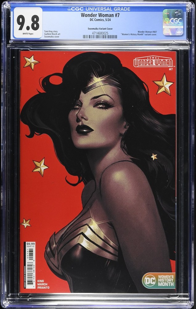 Wonder Woman 7 CGC 9.8 Sozomaika Variant Cover