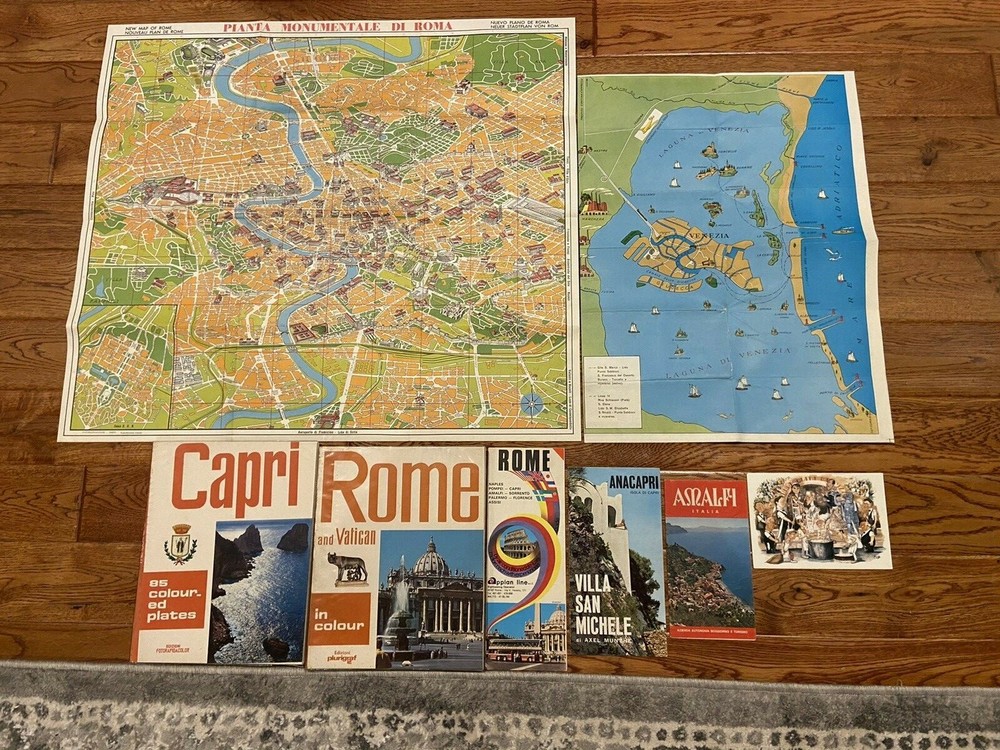Rome, Vatican & Island of Capri Travel Books, Maps & Guides. Acquired in 1974.